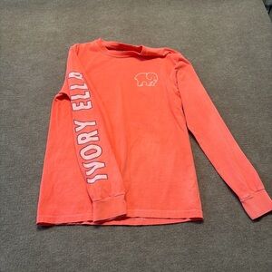 Comfort Colors Coral Long Sleeve Tee with Elephant Design 1961